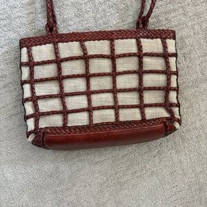 CEM Vintage Handbag Purse Brown Braided Leather